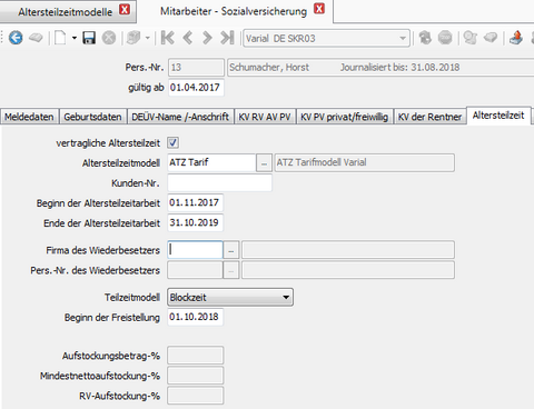 Sozialversicherung der Mitarbeiter aktualisieren in der Varial Personalwesen-Software