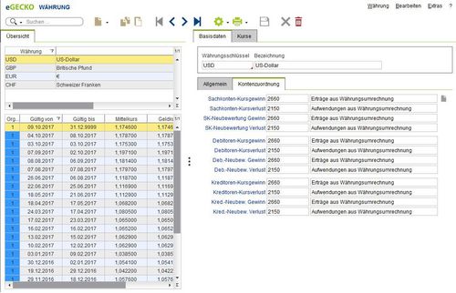 eGecko Finanzbuchhaltung Fremdwährung und Auslandszahlungsverkehrmaske - Hetkamp GmbH