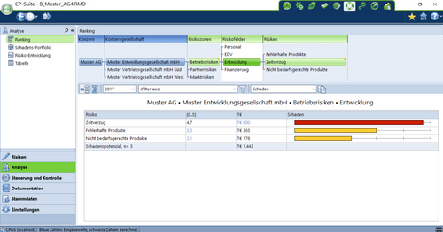 Analyseranking in der Risikomanagement-Software