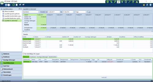 Zeitverlauf der Liquiditäten mit der Liquiditätsmanagement-Software immer im Blick!