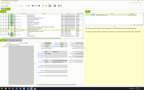Ticket im CRM verwalten mit dem eGECKO Integris ERP Software Komplettpaket