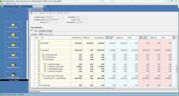 Konzernkonsolidierung Konzernabschluss mit der Varial Finanzwesen Software