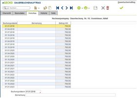 eGecko Finanzbuchhaltung Dauerbuchenauftrag Vorschaumaske- Hetkamp GmbH