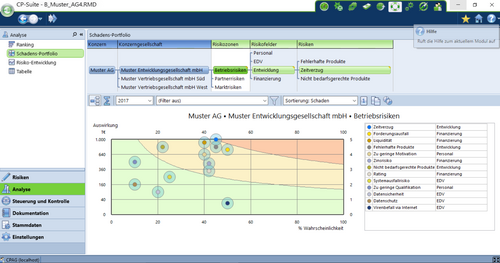 Risikomanagement-Software das Schadens-Portfolio