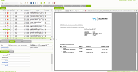 Belegemanagement mit dem Archiv der eGECKO Integris ERP - Software Komplettlösung