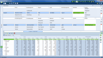 Vertriebscontrolling die Baumstruktur der Corporate Planner Controlling-Software