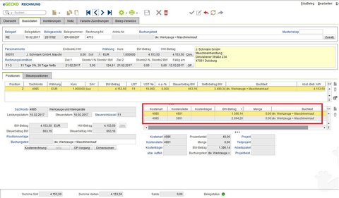 eGecko Kostenrechnung Flexible Belegerfassung - Hetkamp GmbH