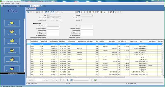 Varial World Edition Software Finanzbuchhaltung Drill-Down Optionen - Hetkamp GmbH