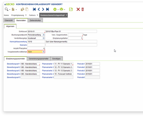 Planen mit der eGECKO Controlling Software in verschiedenen Planvarianten