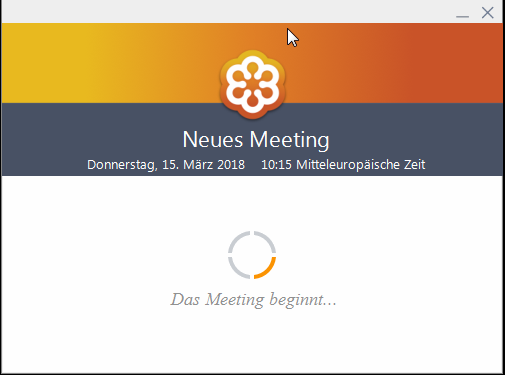 Der Startbildschirm einer Sitzung über GoToMeeting