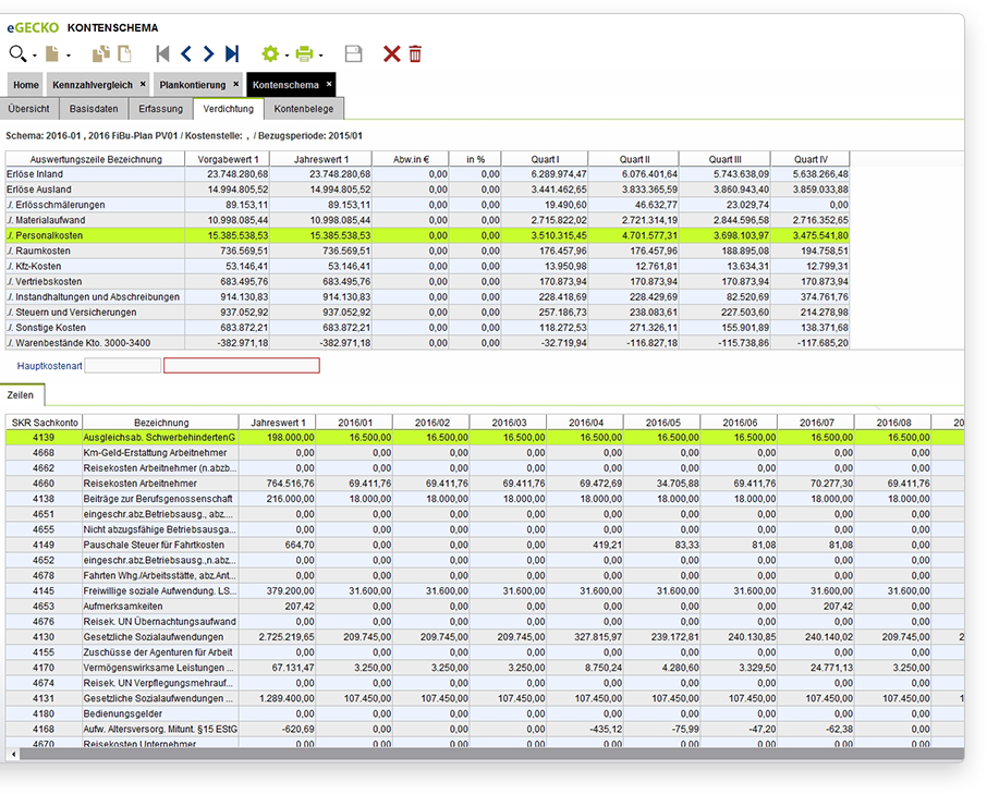 Mehrdimensionale Unternehmensplanungen mit der eGECKO Controlling Software