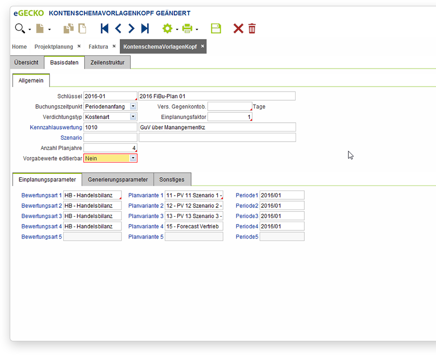 Planen mit der eGECKO Controlling Software in verschiedenen Planvarianten